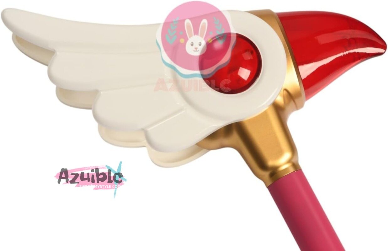 Azuiblc 木之本桜 封印の杖 コスプレ道具　プラスチック製 透明 85cm　 魔法少女 魔法の杖 ステッキ つえ 杖 きのもと さくら　Cosplay コスプレ小物 - Azuiblc