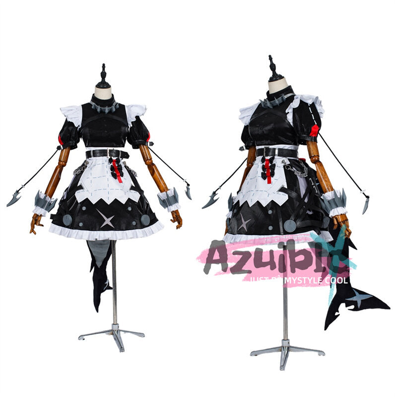 Azuiblc　ゼンレスゾーンゼロ エレン・ジョー コスプレ衣装　メイド服　サメ尻尾別途追加　ヴィクトリア家政　コスチューム　ハロウィン Azuiblc