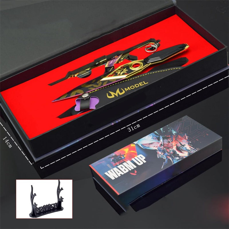 Azuiblc  ヴァロラント ミニチュア 　22cm 17cm ジェット セージ 合金 未開刃 レプリカ フィギュア ソード 剣 欧米風 西洋剣 ミニ武器 片手剣 工芸品 インテリア装備品 おみやげ - Azuiblc