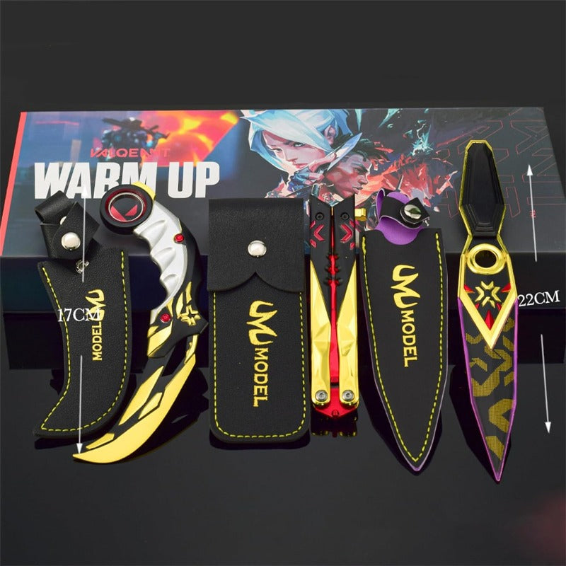 Azuiblc  ヴァロラント ミニチュア 　22cm 17cm ジェット セージ 合金 未開刃 レプリカ フィギュア ソード 剣 欧米風 西洋剣 ミニ武器 片手剣 工芸品 インテリア装備品 おみやげ - Azuiblc