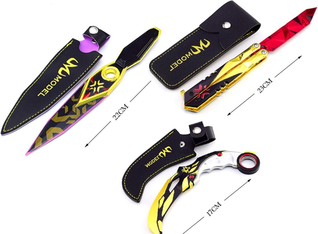 Azuiblc  ヴァロラント ミニチュア 　22cm 17cm ジェット セージ 合金 未開刃 レプリカ フィギュア ソード 剣 欧米風 西洋剣 ミニ武器 片手剣 工芸品 インテリア装備品 おみやげ - Azuiblc