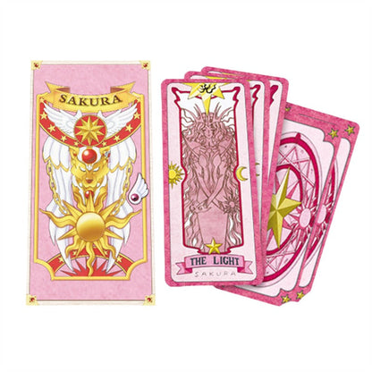 Azuiblc  クロウカード さくらカード クリアカード カードキャプターさくら コスプレ 道具 小物 中国並行輸入品 コレクション Collection 卓上 タロットカード 遊び 占いカード 誕生日 プレゼント 魔法少女 ピンク色 木之本桜 アニメ 萌えグッズ クリスマスプレゼント - Azuiblc