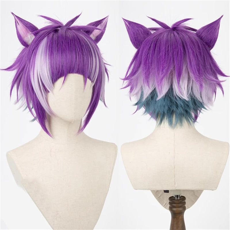 Azuiblc　ツイステッドワンダーランド　アズール・アーシェングロット コスプレ ウィッグ　ツイステ ウィッグネット付き 耐熱 人気 おしゃれ グッズ アニメ かつら 鬘 WIG コスプレ道具 ネット 小物 ハロウィン 祭り - Azuiblc