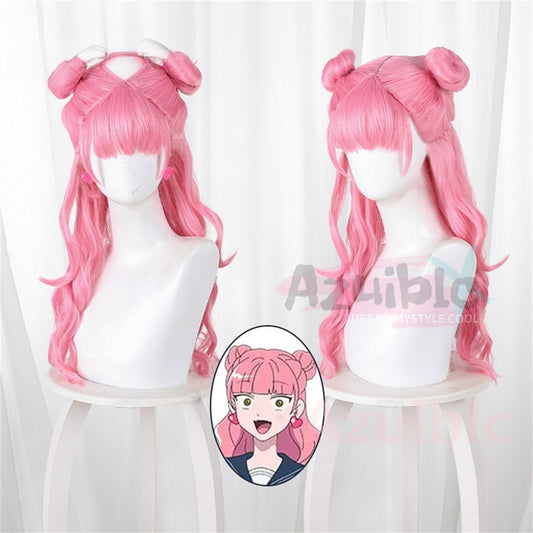 Azuiblc　正反対な君と僕　鈴木 みゆ　ウィッグ　ピンク色　鬘　60cm　コスプレ　カツラ　イベント