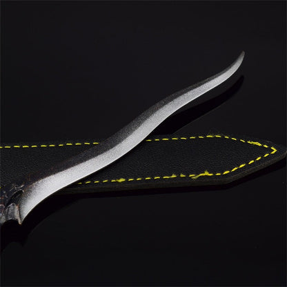 Azuiblc スカイリム Skyrim V 黒檀のダガー＋革 21cm 短剣 武器 グッズ ドラゴンボーン ドヴァーキン 刀掛台付き ジ・エルダー・スクロールズ・ファイブ・スカイリム 飾り 装備品 道具 合金製 武器モデル 観賞用 置物 ミニチュア 小道具 コレクション 道具 小物 - Azuiblc