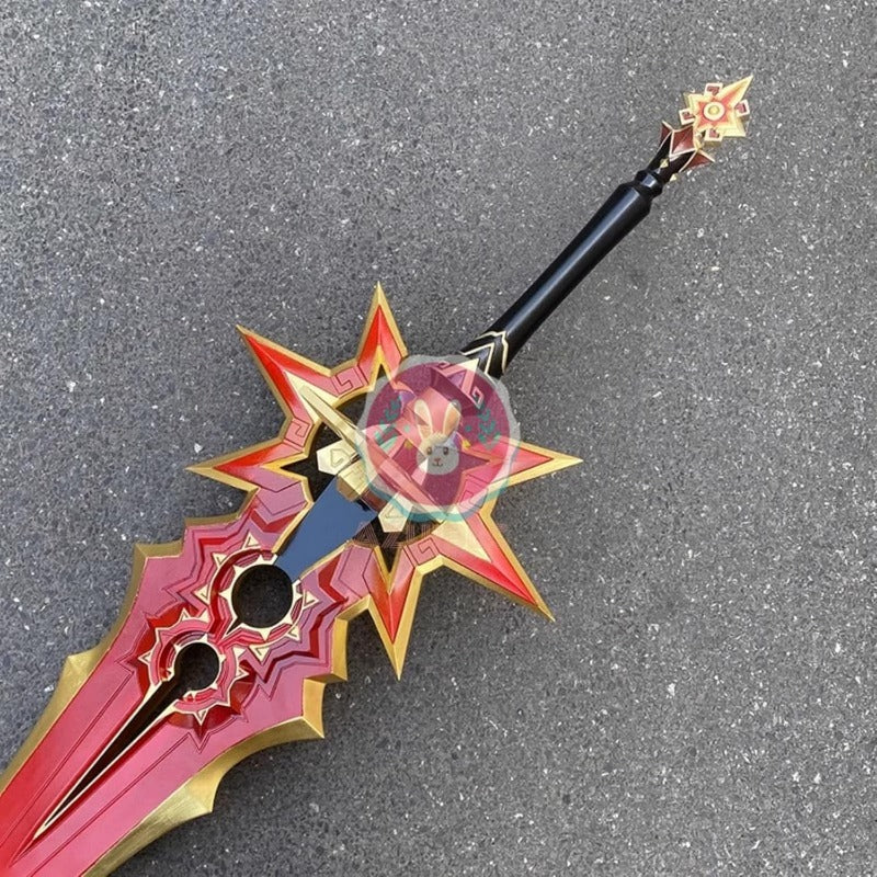 原神 両手剣 千烈の日輪 マーヴィカ 110CM 炎神 武器 PU製 剣 刀 武器 コスプレ道具 - Azuiblc