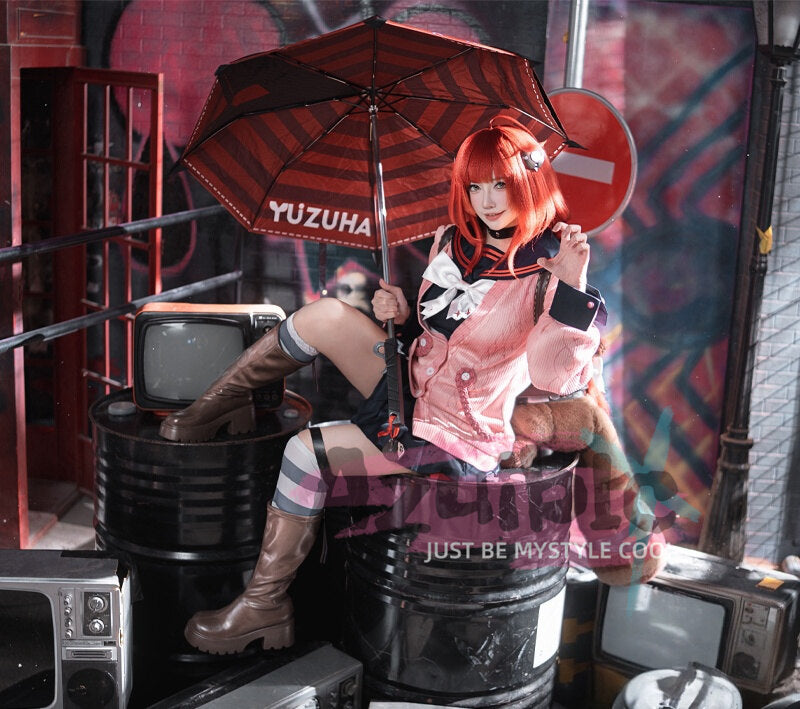 在庫限り、売り切れ次第終了」Azuiblc ゼンレスゾーンゼロ　浮波柚葉　コスプレ衣装 怪啖屋　ゼンゼロ　柚葉　 セーラー服 鞄＋髪飾り贈り　Ukinami Yuzuha　　ミニスカート　狸の尻尾 かまちー追加　イベント　おもちゃ　ハロウィン - Azuiblc