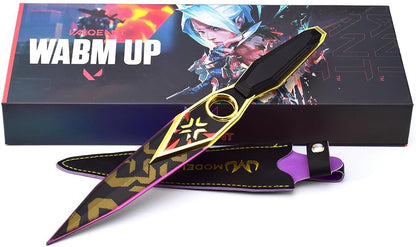 Azuiblc  ヴァロラント ミニチュア 　22cm 17cm ジェット セージ 合金 未開刃 レプリカ フィギュア ソード 剣 欧米風 西洋剣 ミニ武器 片手剣 工芸品 インテリア装備品 おみやげ - Azuiblc