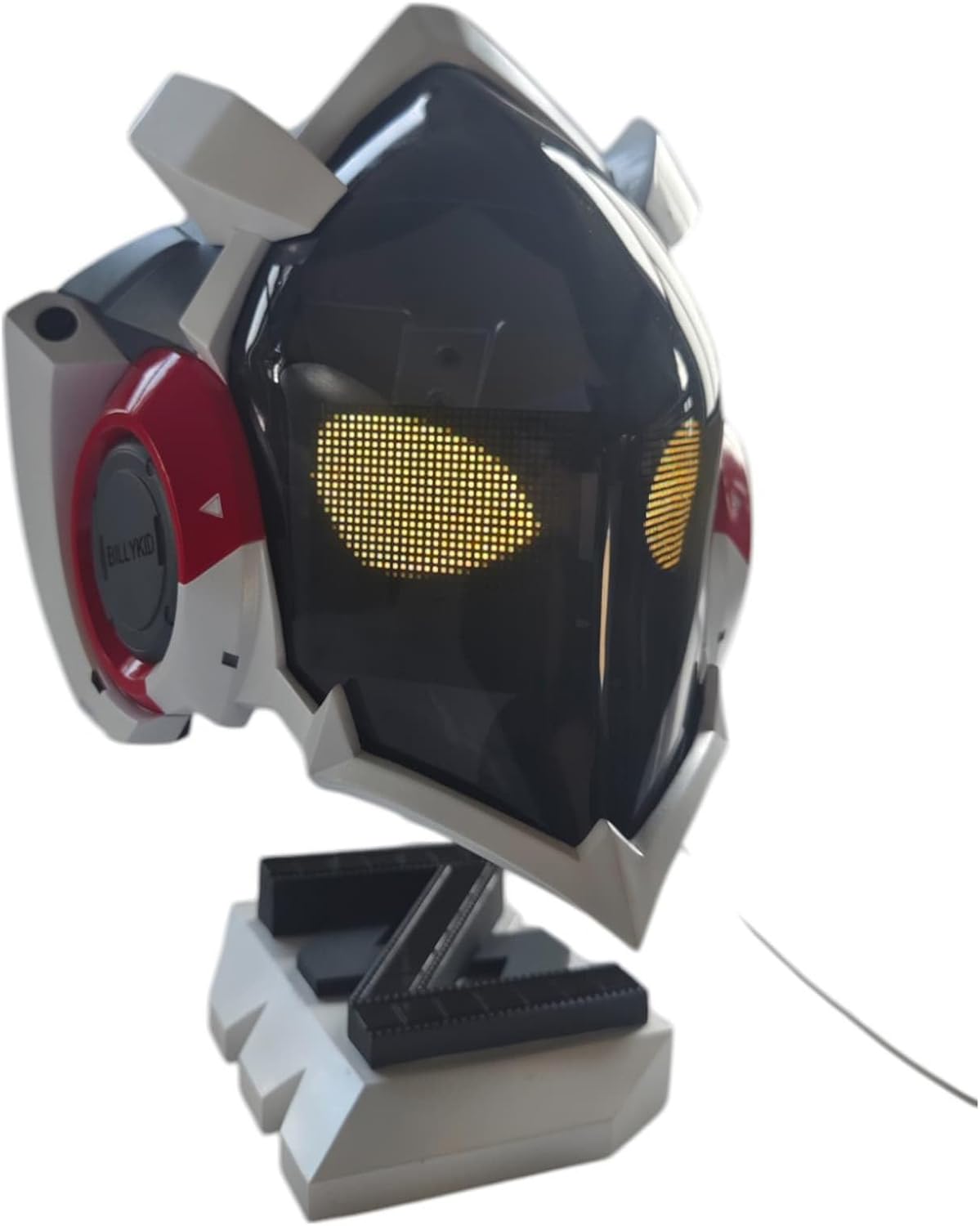 Azuiblc　ゼンゼロ ビリー 仮面コスプレ道具  電子スクリーンVer 8表情 スタンド付き 手作り マスク 高完成度 黒 お面 コスプレ 小道具 グッズ コスプレ小物 萌えグッズ - Azuiblc