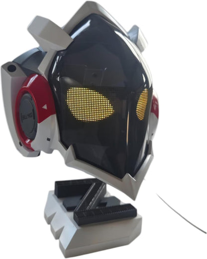 Azuiblc　ゼンゼロ ビリー 仮面コスプレ道具  電子スクリーンVer 8表情 スタンド付き 手作り マスク 高完成度 黒 お面 コスプレ 小道具 グッズ コスプレ小物 萌えグッズ - Azuiblc