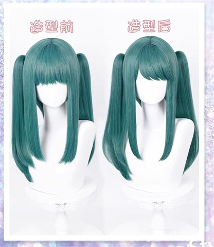 Azuiblc 初音ミク 2025雪ミク SNOW MIKU ウィッグ ネット付き コスプレ 水色 白 グラデーション ツインテール カツラ グッズ アニメ かつら 鬘 WIG コスプレ道具 　Azｗ003 - Azuiblc