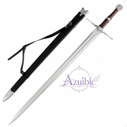 Azuiblc ウィッチャー3 ゲラルト 白狼 異獣・双頭獣 西洋剣風　木刃　木製剣 1/1 コスプレ武器　レプリカ