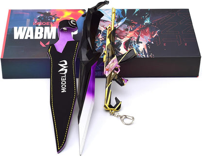 Azuiblc  ヴァロラント ミニチュア 　22cm 17cm ジェット セージ 合金 未開刃 レプリカ フィギュア ソード 剣 欧米風 西洋剣 ミニ武器 片手剣 工芸品 インテリア装備品 おみやげ - Azuiblc