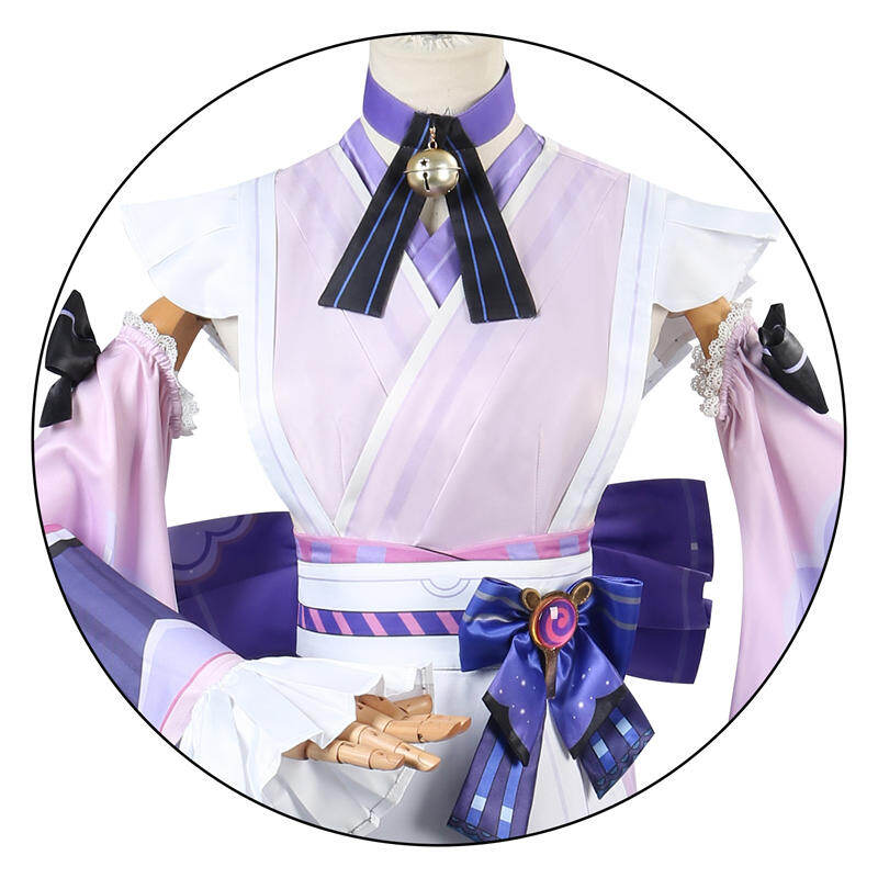 Azuiblc 原神 夢見月瑞希 コスプレ衣装　和服　ウィッグ＋扇子追加可能　costume　仮装　イベント　祭り - Azuiblc
