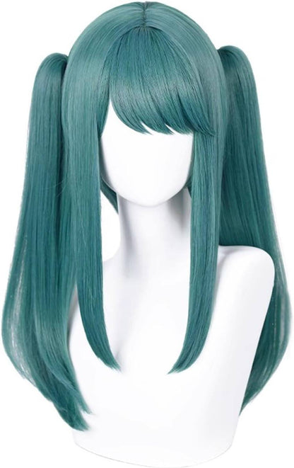 Azuiblc 初音ミク 2025雪ミク SNOW MIKU ウィッグ ネット付き コスプレ 水色 白 グラデーション ツインテール カツラ グッズ アニメ かつら 鬘 WIG コスプレ道具 　Azｗ003 - Azuiblc