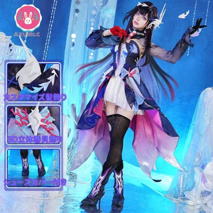 Azuiblc 崩壊 スターレイル　セイレンス　 コスプレ衣装 3d樹脂製アクセサリー　Hysilens　豪華衣装 靴カバー付き オンパロス/スティコシア　コスチュームセット  グッズ おしゃれ アニメ cosplay - Azuiblc