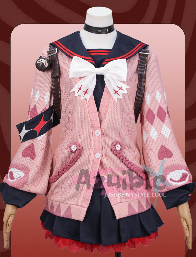 在庫限り、売り切れ次第終了」Azuiblc ゼンレスゾーンゼロ　浮波柚葉　コスプレ衣装 怪啖屋　ゼンゼロ　柚葉　 セーラー服 鞄＋髪飾り贈り　Ukinami Yuzuha　　ミニスカート　狸の尻尾 かまちー追加　イベント　おもちゃ　ハロウィン - Azuiblc