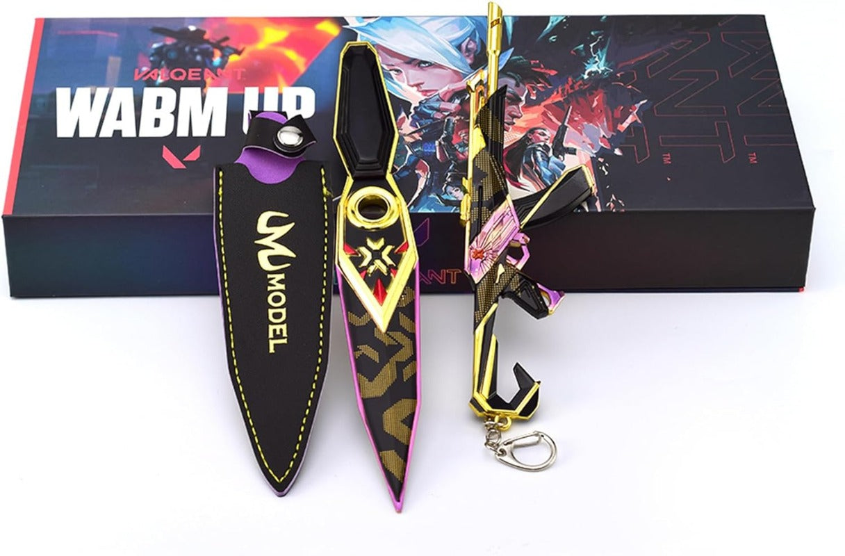 Azuiblc  ヴァロラント ミニチュア 　22cm 17cm ジェット セージ 合金 未開刃 レプリカ フィギュア ソード 剣 欧米風 西洋剣 ミニ武器 片手剣 工芸品 インテリア装備品 おみやげ - Azuiblc