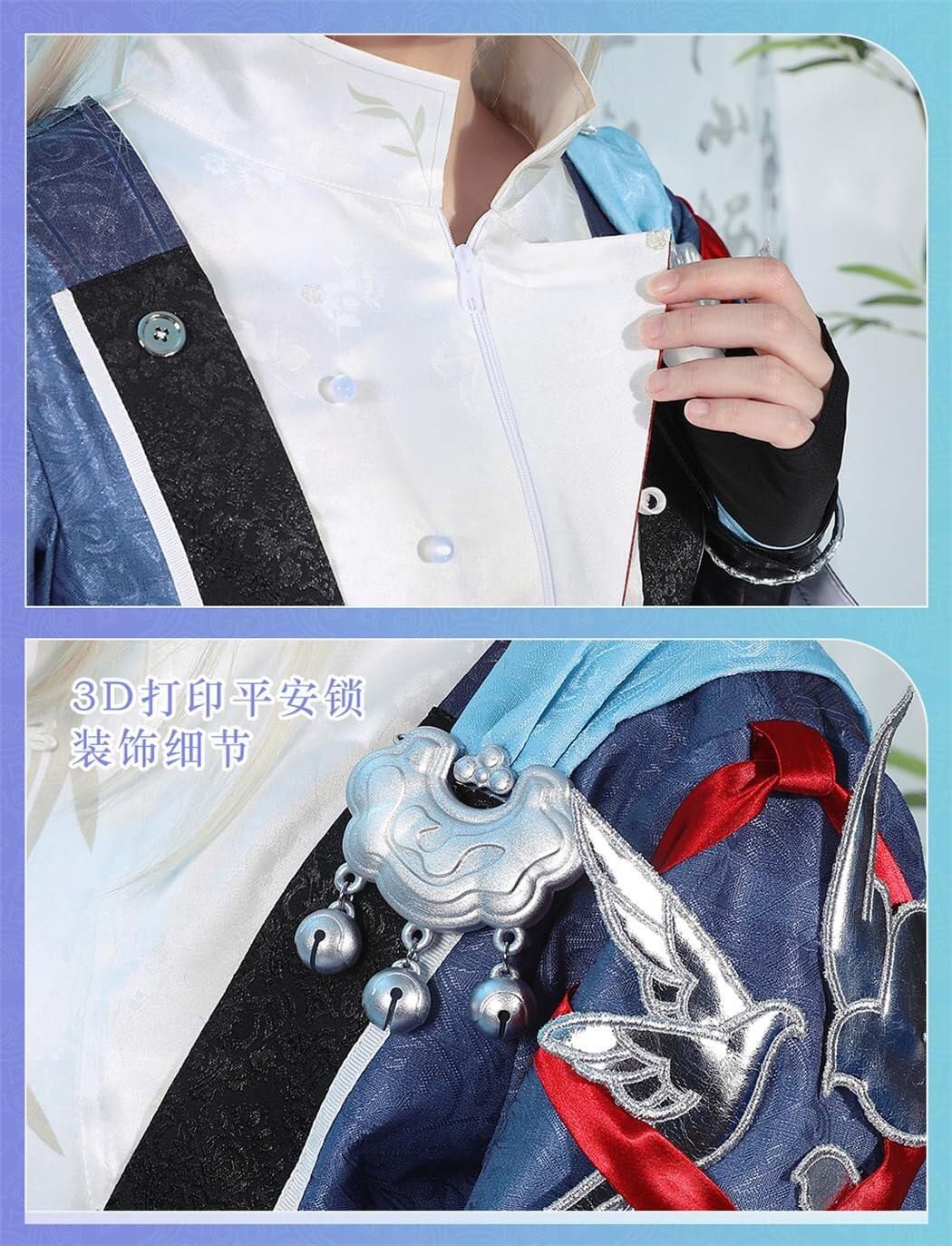 Azuiblc 崩壊スターレイル黄泉 よみ 赤  コスプレ衣装 コスチュームセット 金属アクセサリー グッズ タトゥーシール  おしゃれ アニメ cosplay 変装 仮装 撮影 祭り ハロウィン クリスマス イベント - Azuiblc
