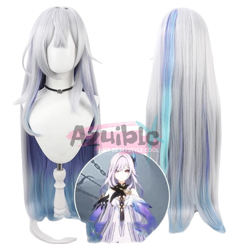 Azuibcl 原神　スカーク　 ウィッグ　125cm コスプレ道具　Skirk　虚淵の暗星　カツラ　罪人の徒、愚者の師Azw010 - Azuiblc