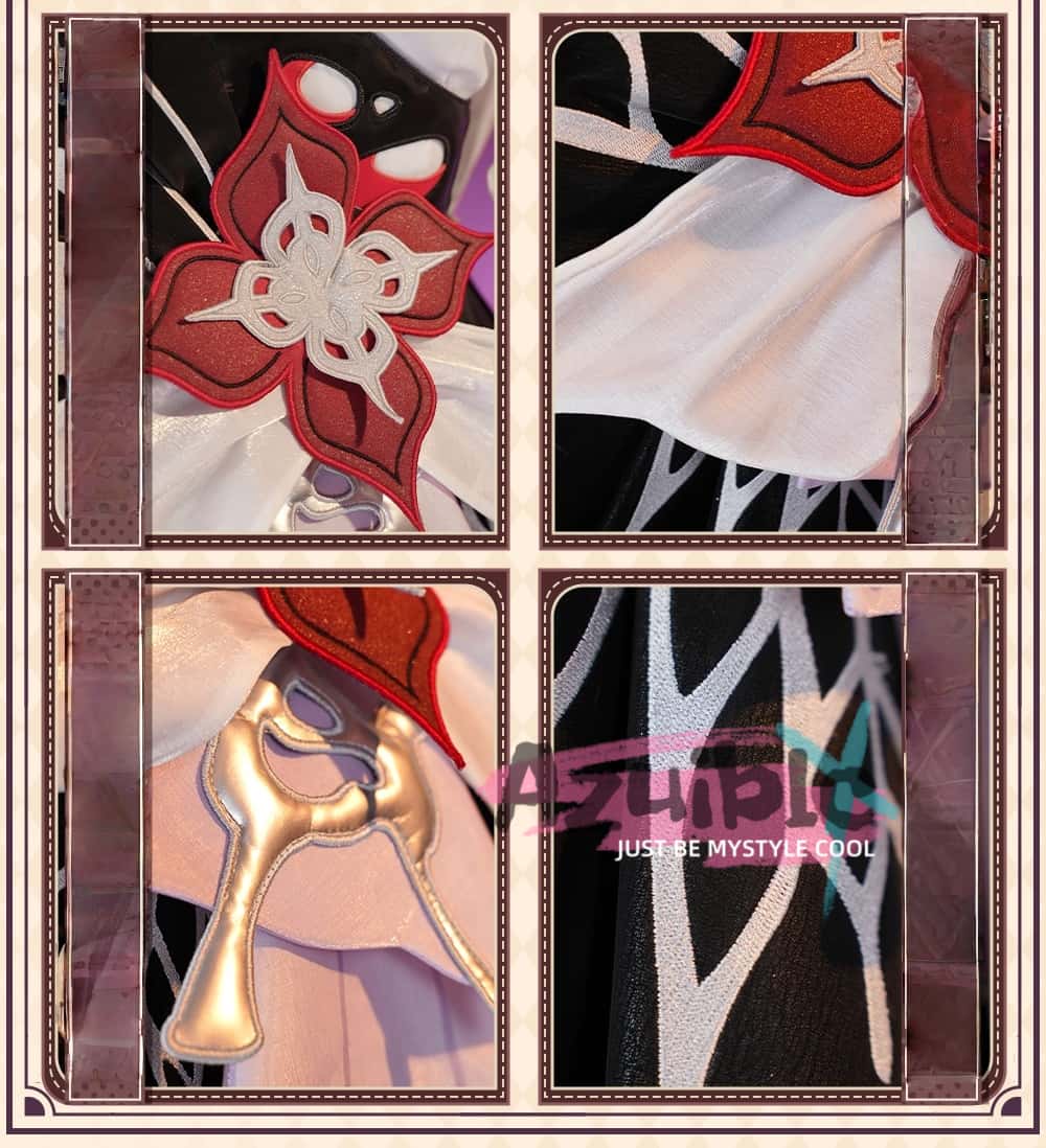 Azuiblc 崩壊スターレイル　長夜月　コスプレ衣装　記憶なのか　金属製パーツ　三月なのか　靴カバー付き　黄金裔　オロニクス　コスチューム - Azuiblc