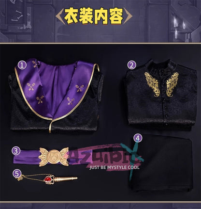 Azuiblc　ツイステッドワンダーランド レオナ/エース/イデア 制服コスプレ　光沢サテン生地+3D樹脂アクセ 暗紋模様入り 柔軟仕様 - Azuiblc