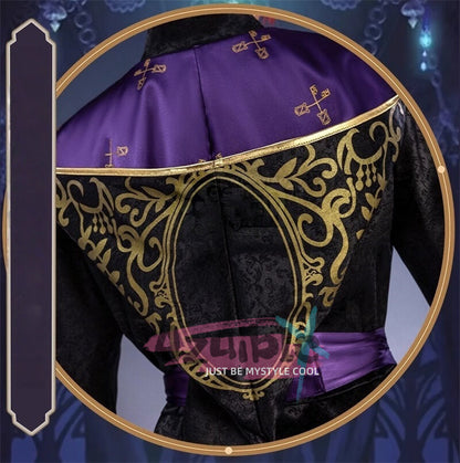 Azuiblc　ツイステッドワンダーランド レオナ/エース/イデア 制服コスプレ　光沢サテン生地+3D樹脂アクセ 暗紋模様入り 柔軟仕様 - Azuiblc
