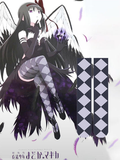 Azuiblc 魔法少女まどか☆マギカ  鹿目 まどか ニーハイソックス 鹿目 まどか　靴下 ストッキング  涼感シリーズ 光沢オーバーニーソックス - Azuiblc