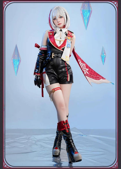Azuiblc 崩壊スターレイル黄泉 よみ 赤  コスプレ衣装 コスチュームセット 金属アクセサリー グッズ タトゥーシール  おしゃれ アニメ cosplay 変装 仮装 撮影 祭り ハロウィン クリスマス イベント - Azuiblc