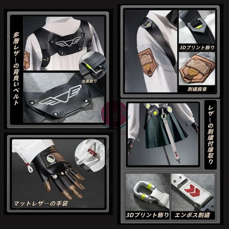 Azuiblcゼンゼロ アリス・タイムフィールド 　コスプレ衣装 ウサギ 剣士 セーラー服 JK 3D飾り コスチュームセット アニメ cosplay - Azuiblc