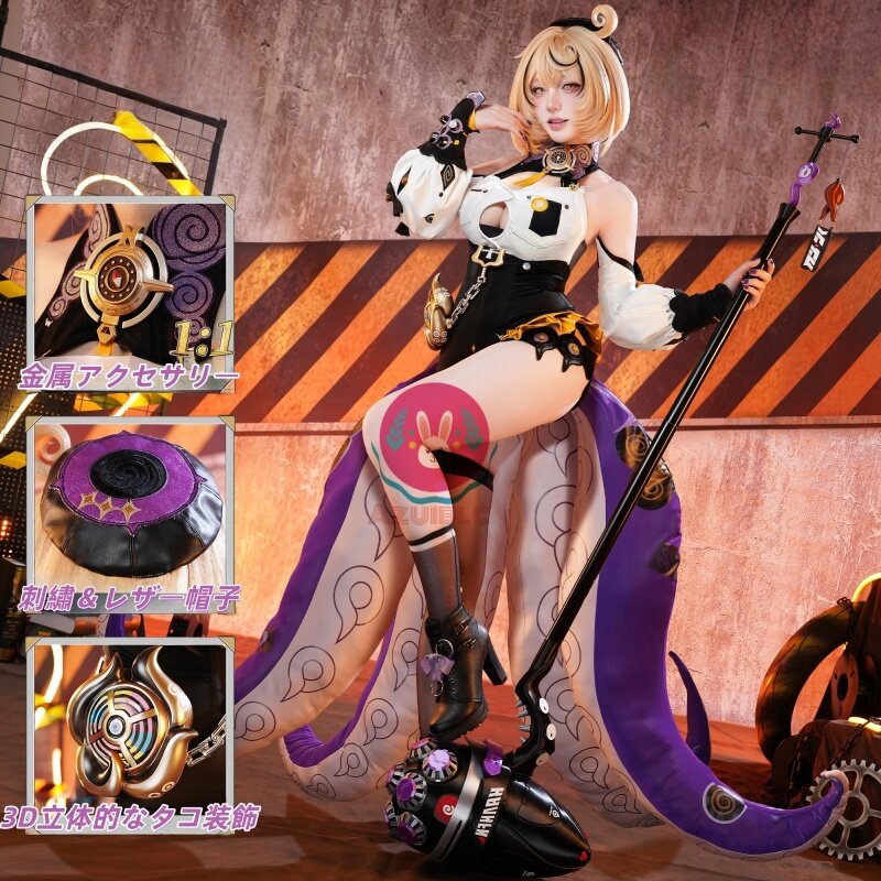 Azuiblc ゼンゼロ イドリー コスプレ衣装 帽子付き 金属アクセサリー コスチュームセット ゼンレスゾーンゼロ アニメ cosplay Azuiblc