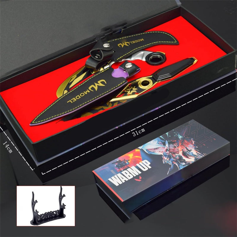 Azuiblc  ヴァロラント ミニチュア 　22cm 17cm ジェット セージ 合金 未開刃 レプリカ フィギュア ソード 剣 欧米風 西洋剣 ミニ武器 片手剣 工芸品 インテリア装備品 おみやげ - Azuiblc