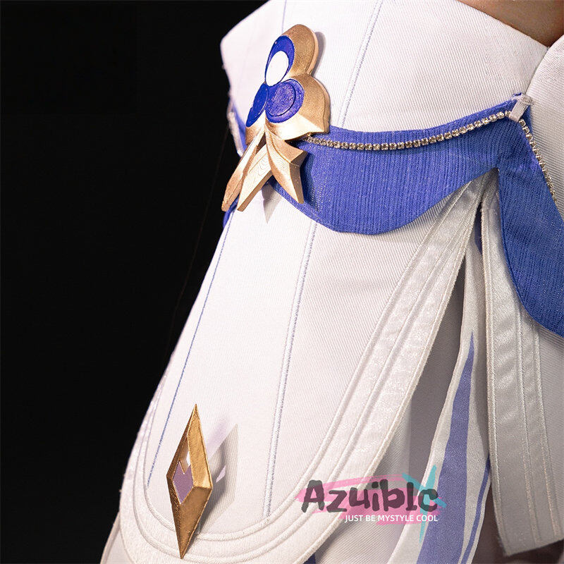 Azuiblc 原神　コロンビーナ(少女) 　コスプレ衣装 3D樹脂製パーツ 髪飾り付き ワンピース  再現衣装 - Azuiblc