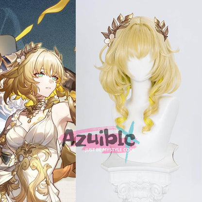 Azuiblc 崩壊スターレイル アグライア 　ウィッグ　金色　 オンパロス　 Aglaea　コスプレ　カツラ　Azw009 - Azuiblc