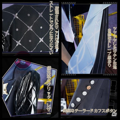 【Azuiblc】ゼンゼロ ヒューゴ 　コスプレ衣装 金属アクセサリー ハット付き コスチュームセット バンパイア 吸血鬼 スーツ 紳士 おしゃれ - Azuiblc