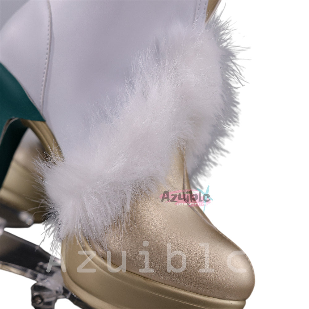 Azuiblc　原神　しはく 茲白 　シューズ　ブーツ 　げんしん　底9.5cm　コスプレ道具　イベント　撮影道具