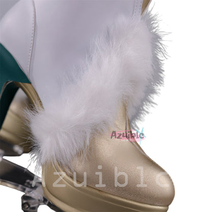 Azuiblc　原神　しはく 茲白 　シューズ　ブーツ 　げんしん　底9.5cm　コスプレ道具　イベント　撮影道具