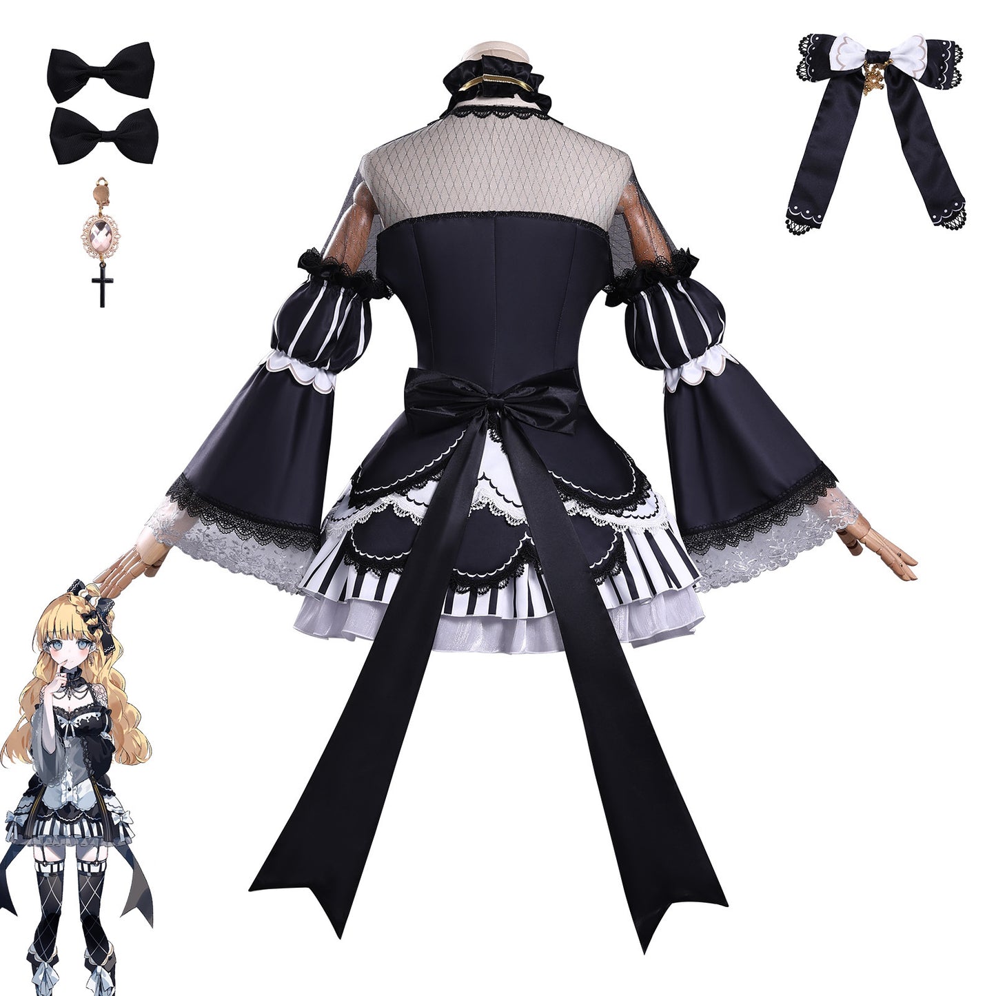 Azuiblc　魔法少女ノ魔女裁判　佐伯 ミリア　コスプレ衣装　まのさば　ドレス　コスチューム　洋服風　ワンピース