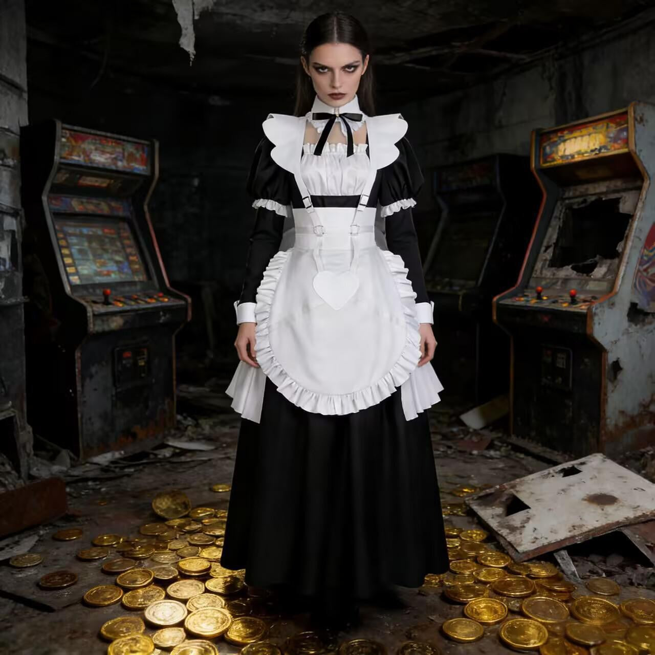 納品　Azuiblc 死亡遊戯で飯を食う 幽鬼 青井  黒糖 桃乃 紅野 メイド服  死亡遊戯 コスチューム　イベント　コスプレ バニーガール