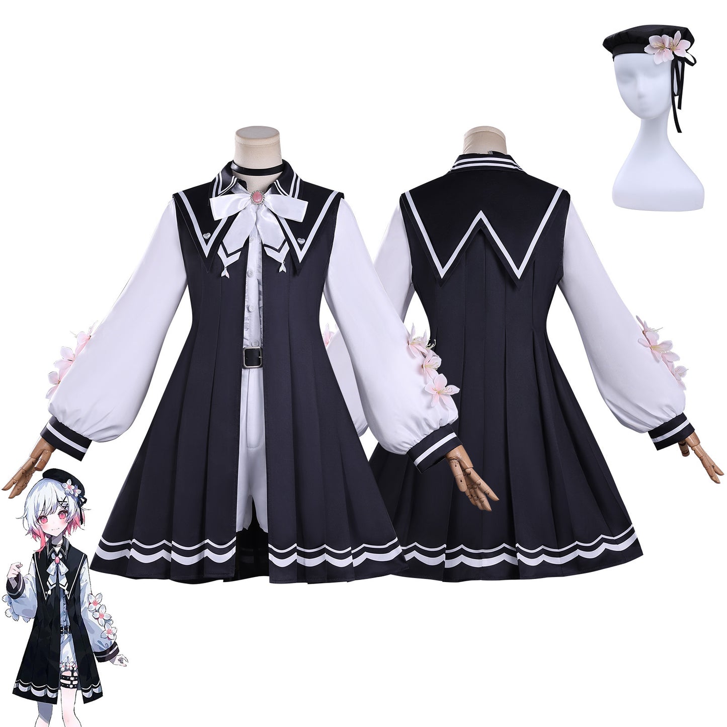 Azuiblc 魔法少女ノ魔女裁判 桜羽 エマ  コスプレ衣装 まのさば 舞台服 ドレス ワンピース