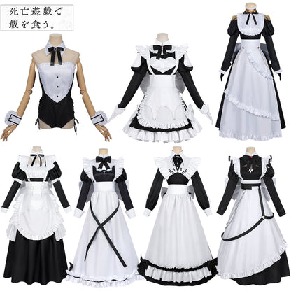 納品　Azuiblc 死亡遊戯で飯を食う 幽鬼 青井  黒糖 桃乃 紅野 メイド服  死亡遊戯 コスチューム　イベント　コスプレ バニーガール