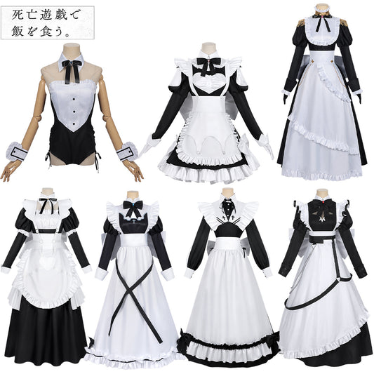納品　Azuiblc 死亡遊戯で飯を食う 幽鬼 青井  黒糖 桃乃 紅野 メイド服  死亡遊戯 コスチューム　イベント　コスプレ バニーガール