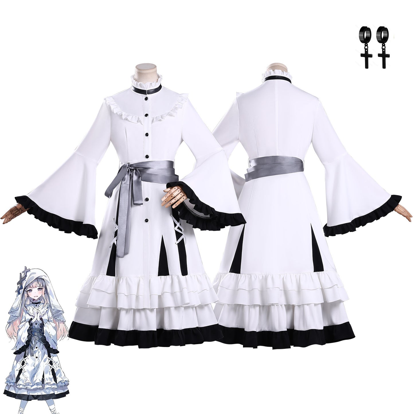 Azuiblc　魔法少女ノ魔女裁判   氷上 メルル 　コスプレ衣装　  まのさば　舞台服　ひかみ メルル 　ドレス　ワンピース