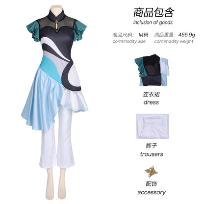 Azuiblc　超かぐや姫   ライバー   月見 ヤチヨ    酒寄 彩葉    かぐや  　ライブ服　ドレス　ワンピース　舞台服　コスプレ衣装