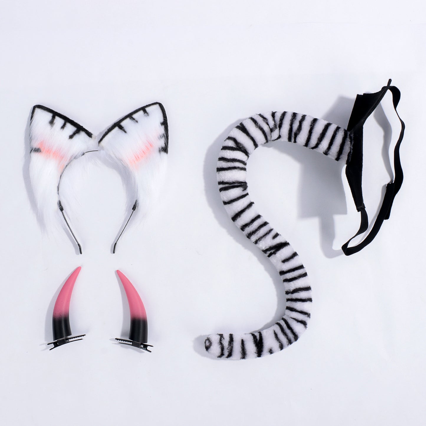 【Azuiblc】超かぐや姫！ 駒沢乃依 コスプレ 尻尾＋耳飾　角　アクセサリー　ヘア飾　女装男子 イベント仮装