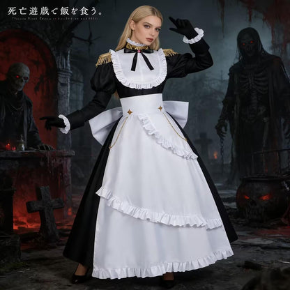 納品　Azuiblc 死亡遊戯で飯を食う 幽鬼 青井  黒糖 桃乃 紅野 メイド服  死亡遊戯 コスチューム　イベント　コスプレ バニーガール