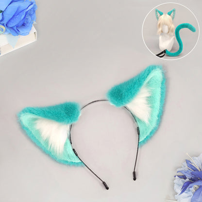 Azuiblc　NTE　ナナリ　コスプレ道具　髪飾　ミント　アクセサリー　ヘアアクセサリー　尻尾 ネバエバ
