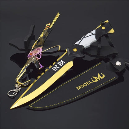 Azuiblc  ヴァロラント ミニチュア 　22cm 17cm ジェット セージ 合金 未開刃 レプリカ フィギュア ソード 剣 欧米風 西洋剣 ミニ武器 片手剣 工芸品 インテリア装備品 おみやげ - Azuiblc