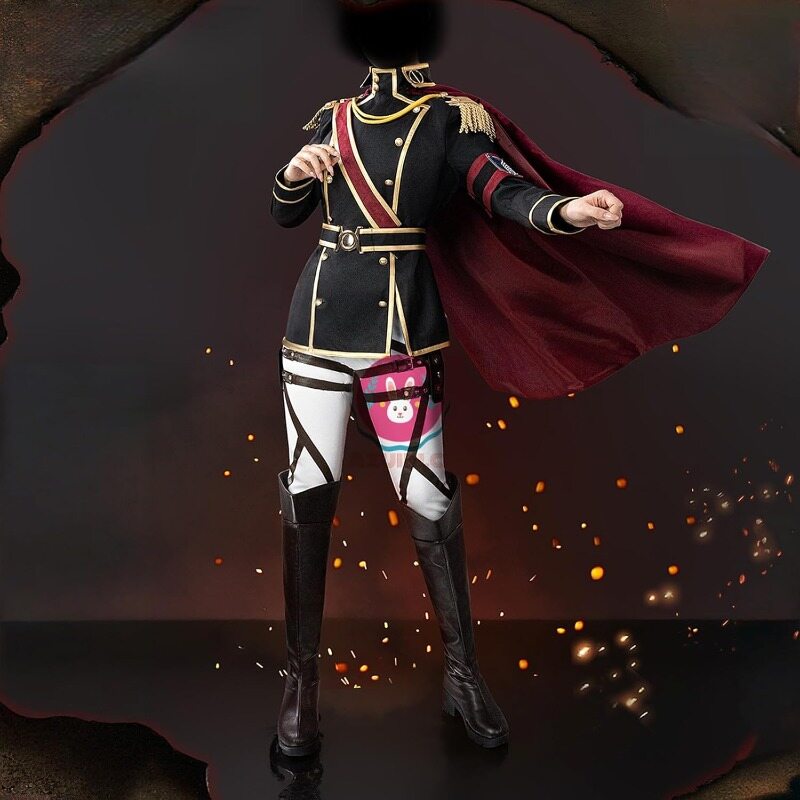 Azuiblc　進撃の巨人ブレイブオーダー　ブレオダ　ミカサ　式典兵団服　コスプレ衣装 ミカサ・アッカーマン 　コスチュームセット 軍装 おしゃれ アニメ cosplay - Azuiblc