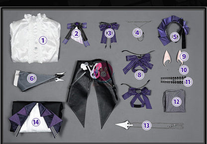 Azuiblc ゼンゼロ ビビアン 3D樹脂アクセサリー 　コスプレ衣装靴飾り付き コスチュームセット バンパイア 吸血鬼 お洋服 ゴシック おしゃれ - Azuiblc